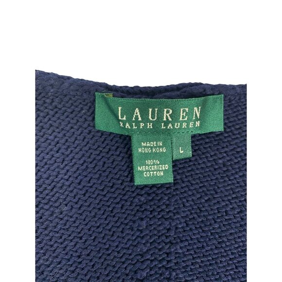 Lauren Ralph Lauren Spring 2 Classics Navy Knitted Top - Picture 3 of 6